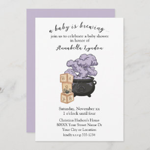 Invitación Witch Cauldron Halloween Baby Shower