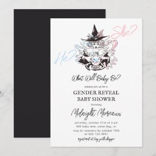 Invitación Witch Gender Revelan Halloween Baby Shower