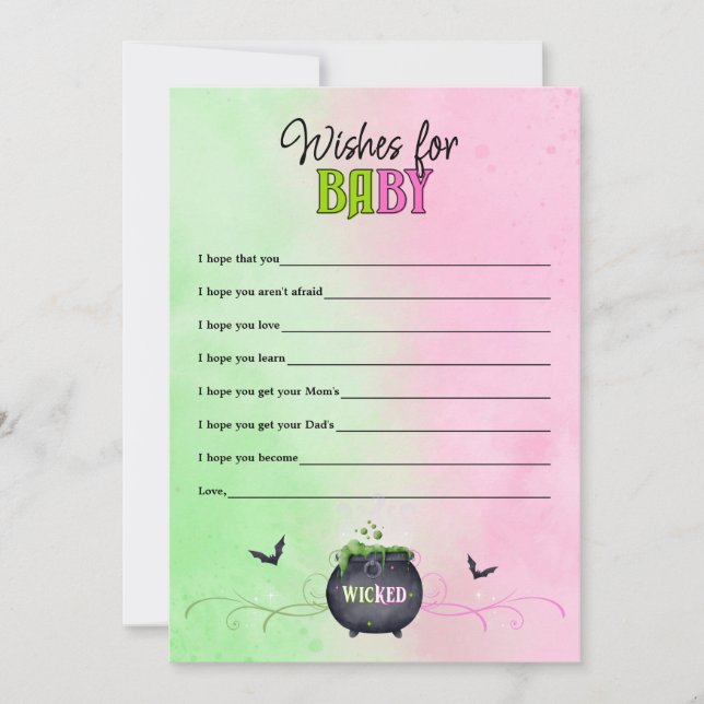 Invitación Witch Halloween Baby Shower quiere un juego para b (Anverso)