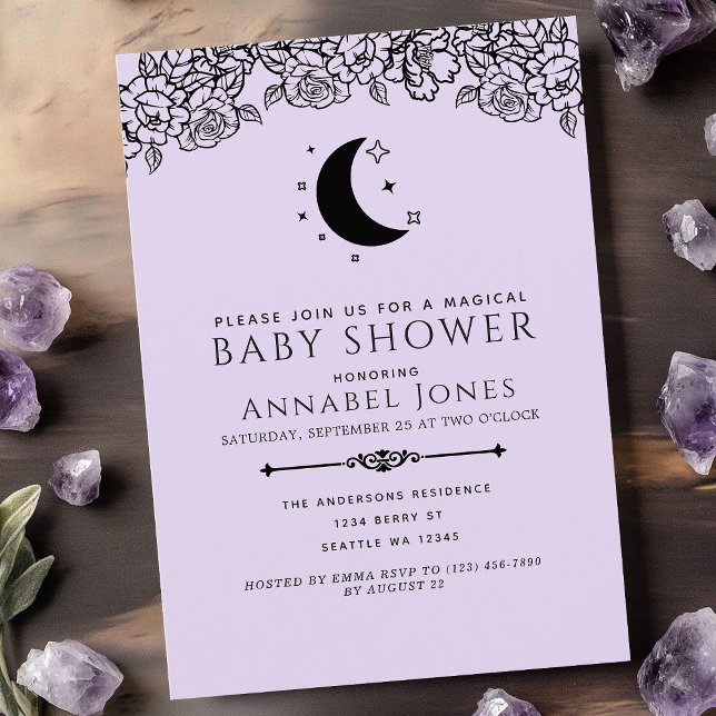 Invitación Witchy Gothic Tarot Card Nuetral Baby Shower (Subido por el creador)