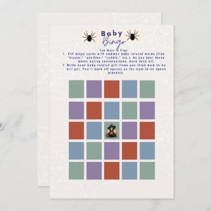 Invitación Witchy Halloween Baby Shower Bingo