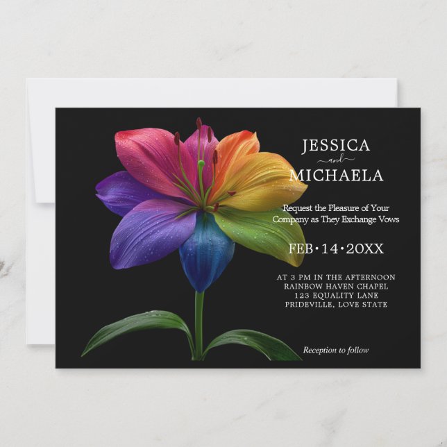 Invitación 🌈 With photo Technicolor Love  (Anverso)