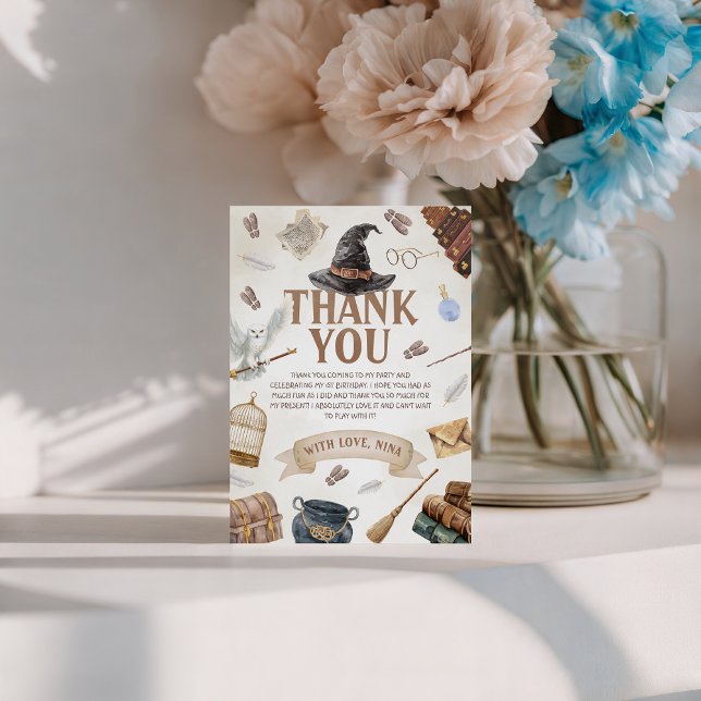Invitación Wizards Birthday Thank You Card (Subido por el creador)