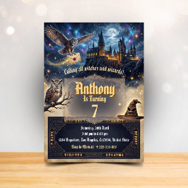 Invitación Wizards & Witches Birthday Magical Wizardry Party