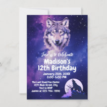 Wolf Galaxy Stars Cosmic Birday Party