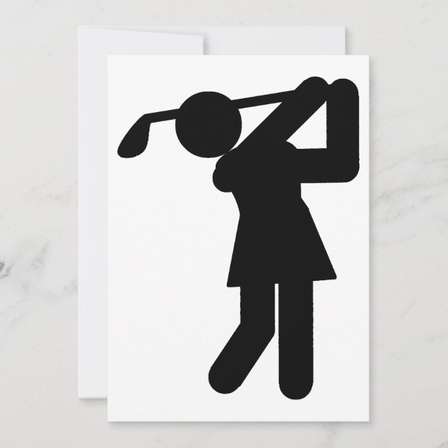Invitación Woman Golfer - Símbolo de golf (Anverso)