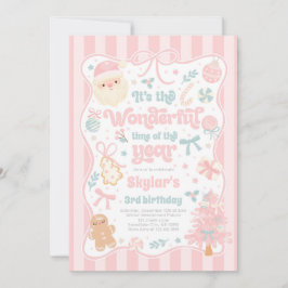 Invitación Wonderful Time Of The Year Christmas Bow Birthday