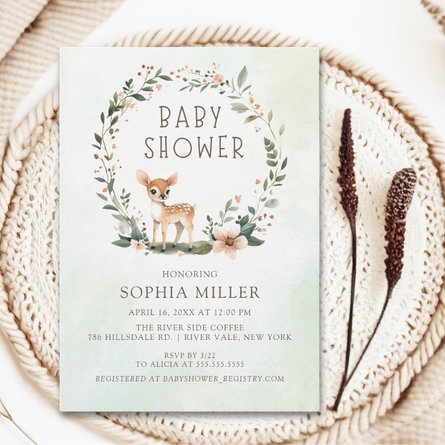 Invitación Wonderful Woodland Deer Baby Shower (Subido por el creador)