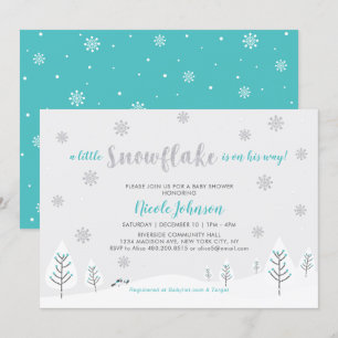 Invitación Wonderland Boy Baby Shower, niño de invierno plate