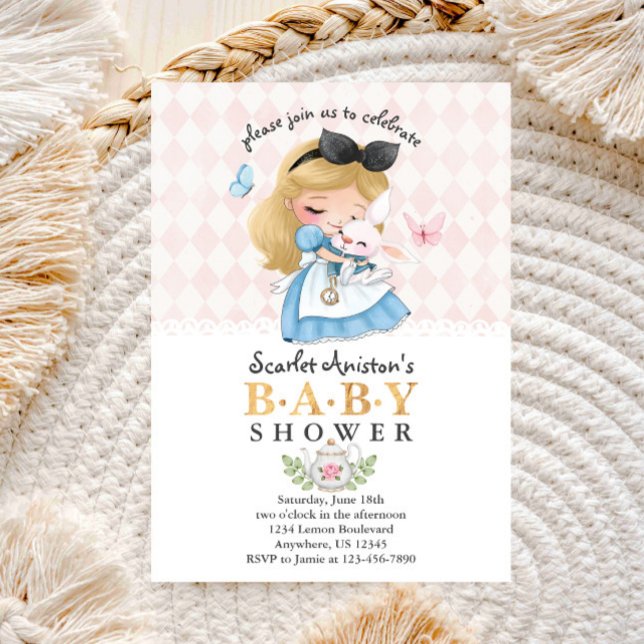Invitación Wonderland Chica Baby Shower (Subido por el creador)