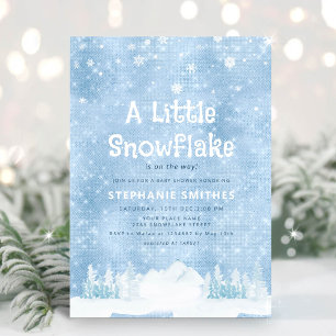 Invitación Wonderland de invierno plateado, boy Baby Shower/S