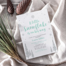 Wonderland de invierno plateado, boy Baby Shower/S