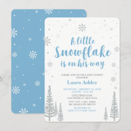 Invitación Wonderland de invierno plateado, boy Baby Shower/S