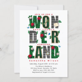 Invitación Wonderland I Tea Fiesta Baby Shower