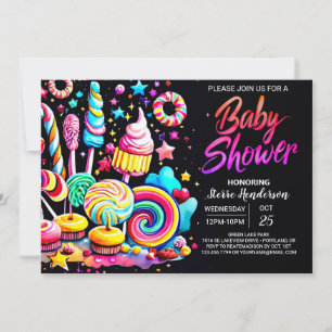 Invitación Wonderland Lollipop Baby Shower
