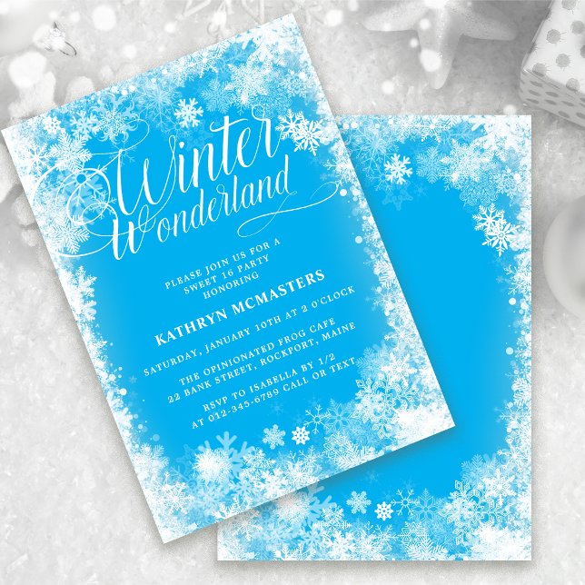 Invitación Wonderland Snowflake, dulce invierno de 16 Fiestas (Subido por el creador)