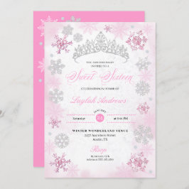 Invitación Wonderland Snowflake Sweet 16