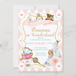 Invitación Wonderland Tea Fiesta