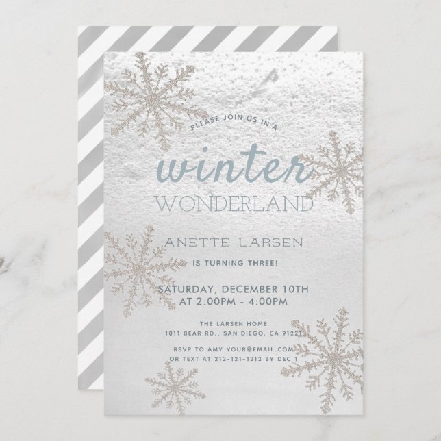 Invitación Wonderland Wonderland Birthday (Anverso / Reverso)