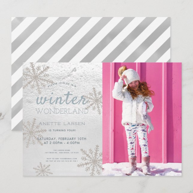 Invitación Wonderland Wonderland Photo Birday (Anverso / Reverso)