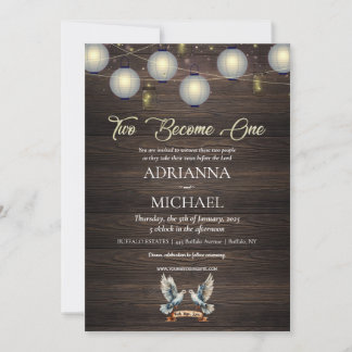 Invitación Wood Christian Religious Wedding Invitation