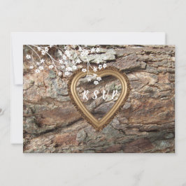 Invitación Wood, Country Rustic, Personalizado RSVP, Respuest