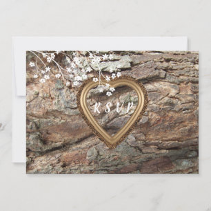 Invitación Wood, Country Rustic, Personalizado RSVP, Respuest