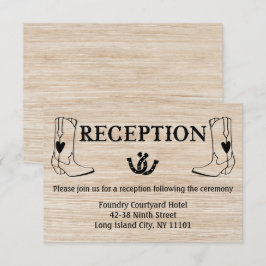 Invitación Wood de boda campestre de la recepción occidental