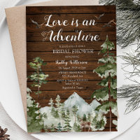 Wood Pine Tree Love es una ducha de novia aventura