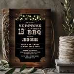 Invitación Wood Surprise 18th Birthday BBQ<br><div class="desc">Invite a sus amigos y seres queridos con esta elegante invitación a la barbacoa de 18º cumpleaños que incluye un área de texto de personalizable que le permite incluir sin esfuerzo todos los detalles necesarios para su especial celebración de cumpleaños sorpresa para el invitado de honor, incluyendo la fecha, hora,...</div>