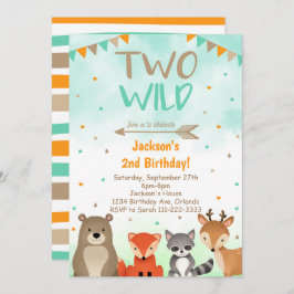 Invitación Woodland 2nd Birthday Invitation, Two Wild Invite