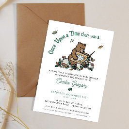 Invitación Woodland alguna vez llegó la ducha de género