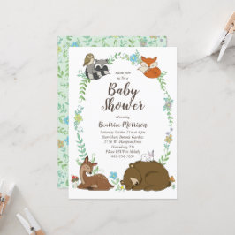 Invitación Woodland Animal Baby Shower