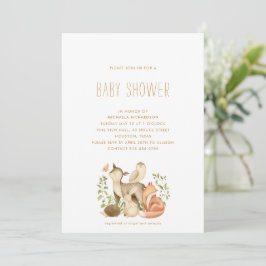INVITACIÓN WOODLAND ANIMAL MODERNO MINIMAL BABY SHOWER |
