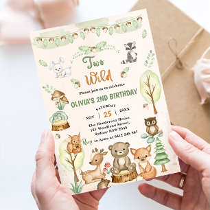 Invitación Woodland Animals 2º Fiesta de cumpleaños