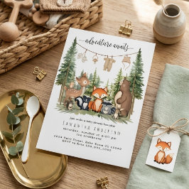 Invitación Woodland Animals Adventure Baby Shower Invitation