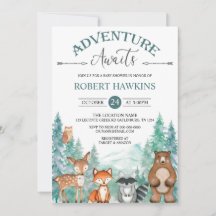 Woodland Animals Adventure espera a Baby Shower In
