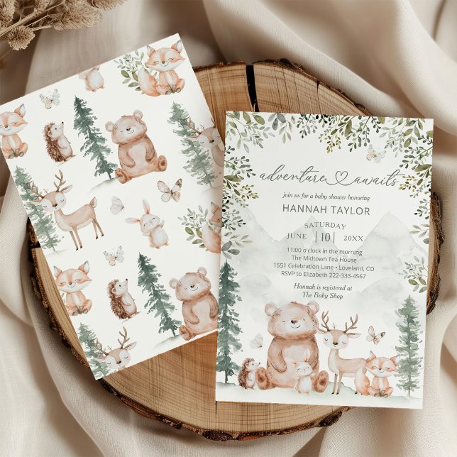 Invitación Woodland Animals Adventure espera Baby Shower (Subido por el creador)