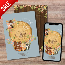 Invitación Woodland Animals Baby Boy Shower Primer cumpleaños