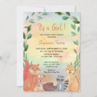 Woodland Animals Baby Girl Baby Shower