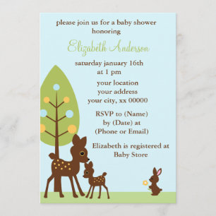 Invitación Woodland Animals Baby Shower