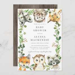 Invitación Woodland Animals Baby Shower Invitation
