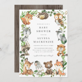 Invitación Woodland Animals Baby Shower Invitation