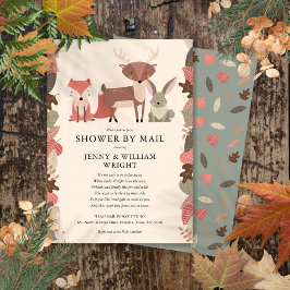 Invitación Woodland Animals Baby Shower Por Correo