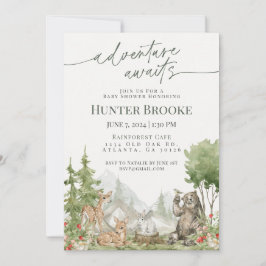 Invitación Woodland Animals Baby Shower Woodsy
