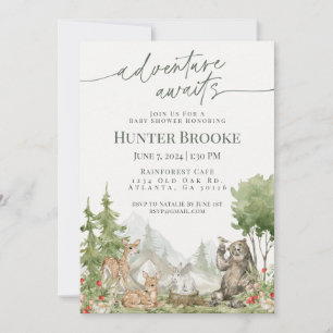 Invitación Woodland Animals Baby Shower Woodsy