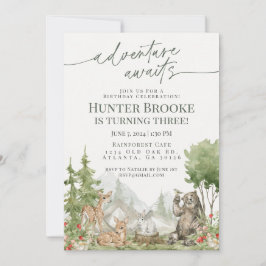 Invitación Woodland Animals Birthday Party Woodsy