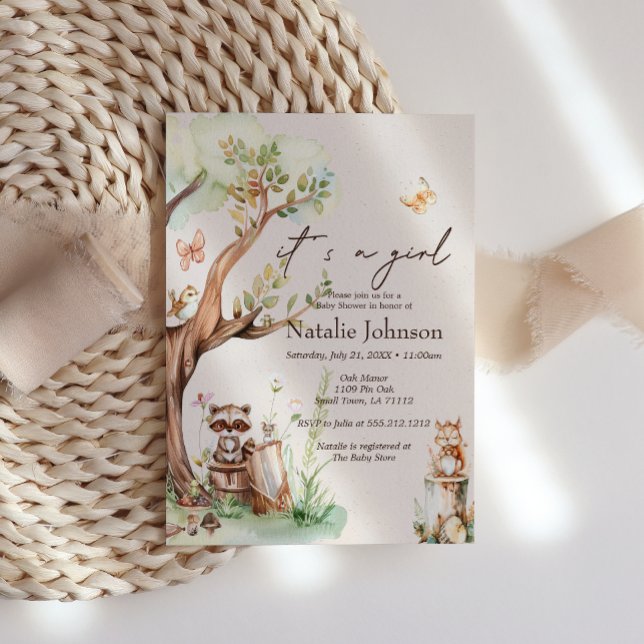 Invitación Woodland Animals Boho Chica Baby Shower (Subido por el creador)