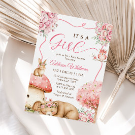 Invitación Woodland Animals Boho Chica Baby Shower