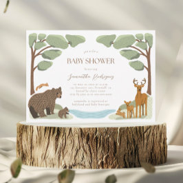 Invitación Woodland Animals Boy Baby Shower